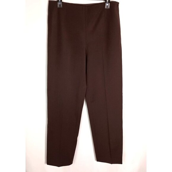Talbots Brown Dress Pants Women’s Size 10 Side Zip Stretch Relaxed Fit Excellent - Picture 1 of 5